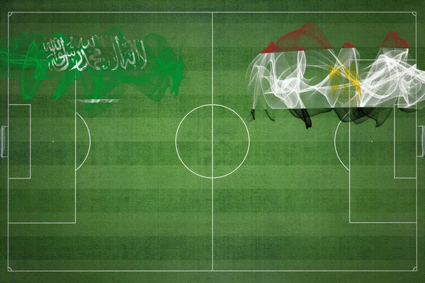 Saudi Arabia Egypt Soccer Match National Colors National Flags Soccer — Stock Photo, Image