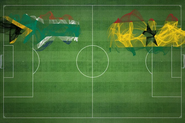 Jižní Afrika Ghana Soccer Match Národní Barvy Národní Vlajky Fotbalové — Stock fotografie
