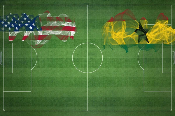 United States Ghana Soccer Match National Colour National Flags Football — стокове фото