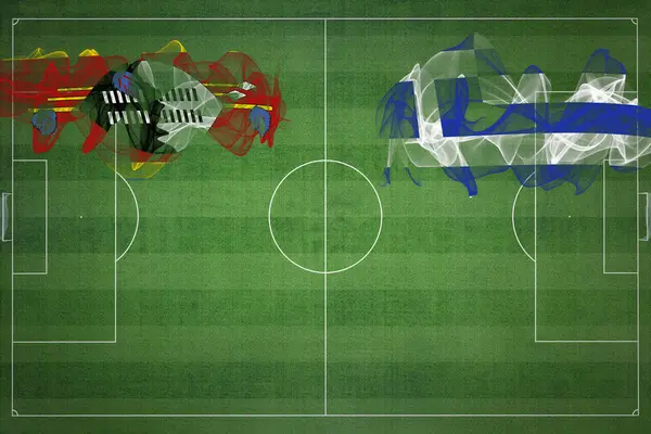 Eswatini Greece Soccer Match Cores Nacionais Bandeiras Nacionais Campo Futebol — Fotografia de Stock