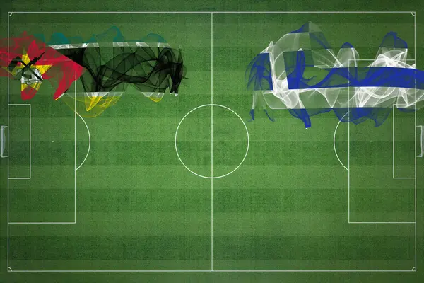 Moçambique Grekland Fotboll Match Nationella Färger Nationella Flaggor Fotbollsplan Fotbollsmatch — Stockfoto
