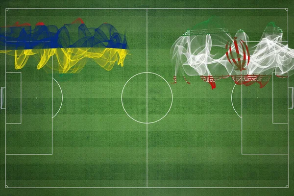 Mauritius Ran Futbol Maçı Ulusal Renkler Ulusal Bayraklar Futbol Sahası — Stok fotoğraf