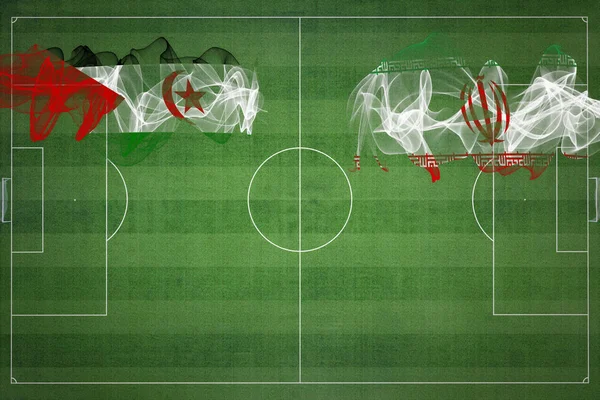 Sahrawi Arabische Democratische Republiek Iran Voetbal Match Nationale Kleuren Nationale — Stockfoto