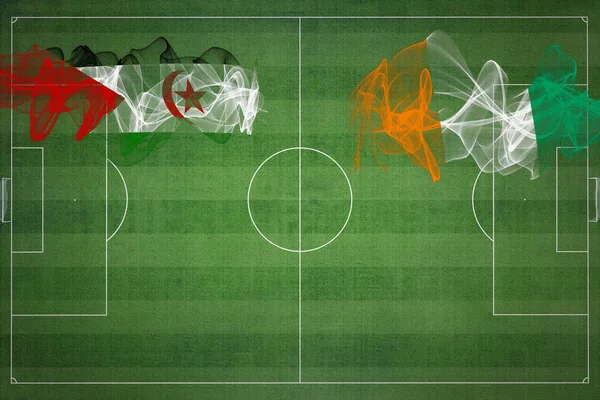 Sahrawi Arab Democratic Republic Ivory Coast Soccer Match National Color — 스톡 사진