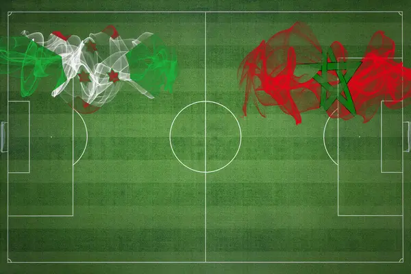 Бурунди Против Марокко Футбольный Матч Национальные Цвета Национальные Флаги Футбольное — стоковое фото