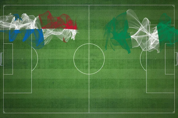 Матч Панама Нигерия Национальные Цвета Национальные Флаги Футбольное Поле Футбольный — стоковое фото