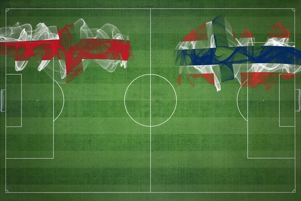 Ngiltere Norveç Futbol Maçı Ulusal Renkler Ulusal Bayraklar Futbol Sahası — Stok fotoğraf
