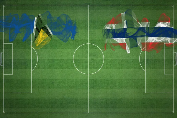 Saint Lucia Norge Fotboll Match Nationella Färger Nationella Flaggor Fotbollsplan — Stockfoto