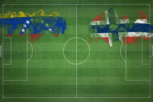 Venezuela Noruega Partido Fútbol Colores Nacionales Banderas Nacionales Campo Fútbol —  Fotos de Stock