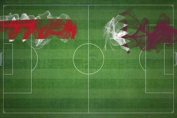 Costa Rica Qatar Soccer Match Nationella Färger Nationella Flaggor Fotbollsplan — Stockfoto