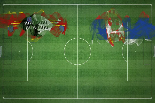 Матч Свазиленд Сербия Национальные Цвета Национальные Флаги Футбольное Поле Футбольный — стоковое фото