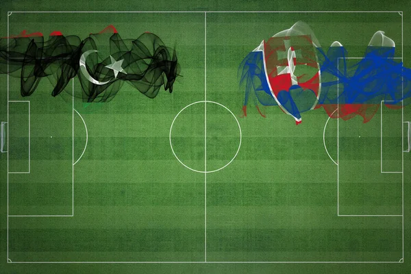 Libye Slovensko Fotbalový Zápas Národní Barvy Národní Vlajky Fotbalové Hřiště — Stock fotografie