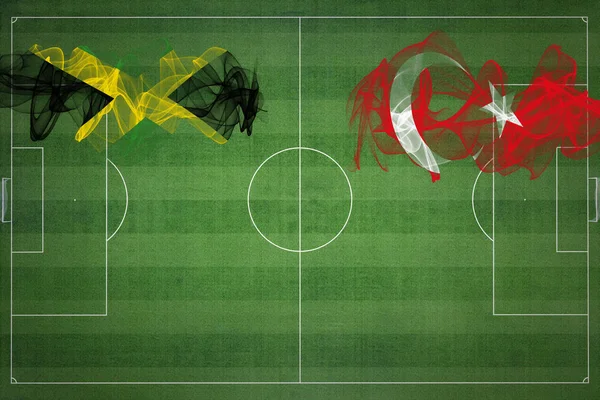 Jamaica Turkey Soccer Match National Colors National Flags Soccer Field — Stock Photo, Image