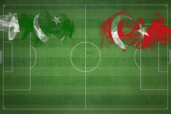 Pakistan Turkey Soccer Match National Colors National Flags Soccer Field — Stock Photo, Image