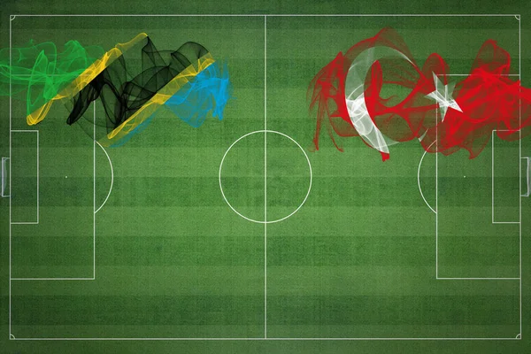 Tanzania Turkey Soccer Match National Colors National Flags Soccer Field — Stock Photo, Image