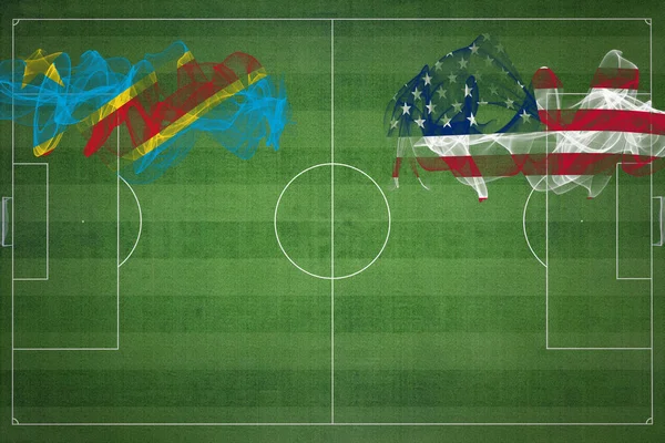 República Democrática Del Congo Estados Unidos Partido Fútbol Colores Nacionales —  Fotos de Stock