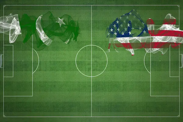 Pakistan Karşı Birleşik Devletler Futbol Maçı Ulusal Renkler Ulusal Bayraklar — Stok fotoğraf