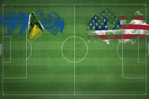 Saint Lucia United States Soccer Match Nationella Färger Nationella Flaggor — Stockfoto