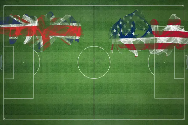 United Kingdom United States Soccer Match Warna Nasional Bendera Nasional — Stok Foto