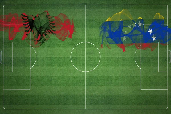 Albania Venezuela Partido Fútbol Colores Nacionales Banderas Nacionales Campo Fútbol —  Fotos de Stock