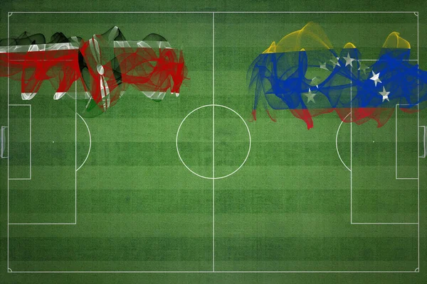 Kenia Venezuela Partido Fútbol Colores Nacionales Banderas Nacionales Campo Fútbol —  Fotos de Stock