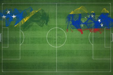 Solomon Adaları - Venezuela Futbol Maçı, ulusal renkler, ulusal bayraklar, futbol sahası, futbol maçı, yarışma konsepti, kopyalama alanı