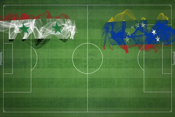 Siria Venezuela Partido Fútbol Colores Nacionales Banderas Nacionales Campo Fútbol —  Fotos de Stock