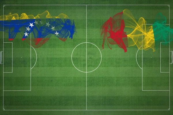 Venezuela Gine Karşı Futbol Maçı Ulusal Renkler Ulusal Bayraklar Futbol — Stok fotoğraf