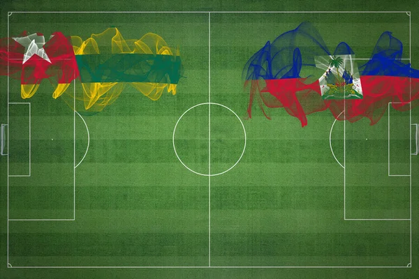 Togo Haiti Soccer Match Národní Barvy Národní Vlajky Fotbalové Hřiště — Stock fotografie
