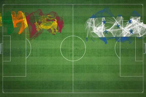 Шрі Ланка Проти Гондурасу Футбольний Матч Національні Кольори Національні Прапори — стокове фото