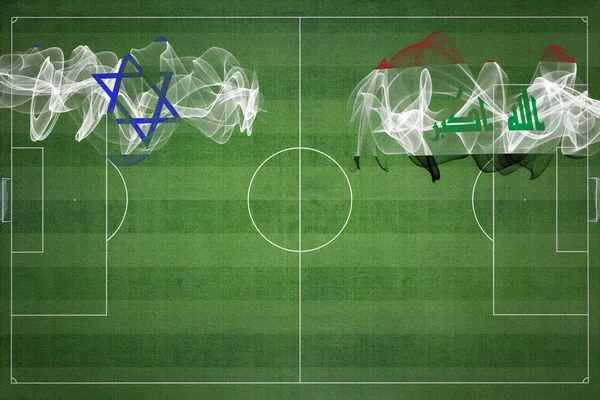 Израиль Xxxx Футбольный Матч Национальные Цвета Национальные Флаги Футбольное Поле — стоковое фото