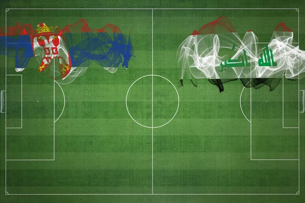 Serbia Xxxx Soccer Match National Colors National Flags Soccer Field — Stok fotoğraf