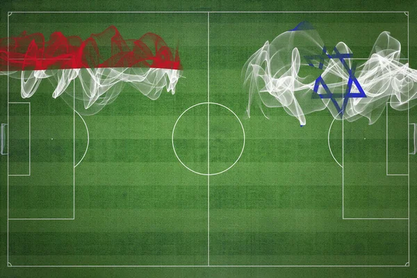 Монако Против Израиля Футбольный Матч Национальные Цвета Национальные Флаги Футбольное — стоковое фото