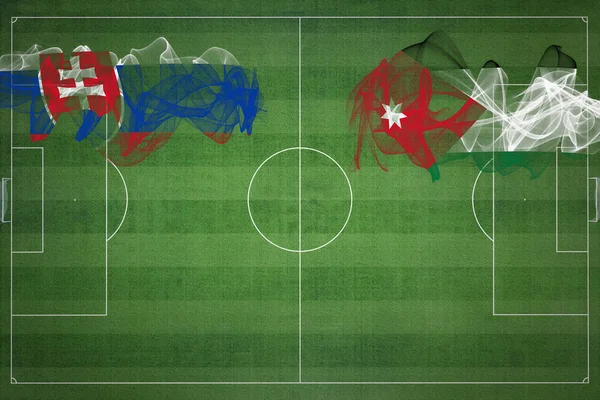 Slovensko Jordan Soccer Match Národní Barvy Národní Vlajky Fotbalové Hřiště — Stock fotografie