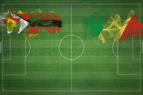 Zimbabwe Congo Voetbal Match Nationale Kleuren Nationale Vlaggen Voetbalveld Voetbalwedstrijd — Stockfoto