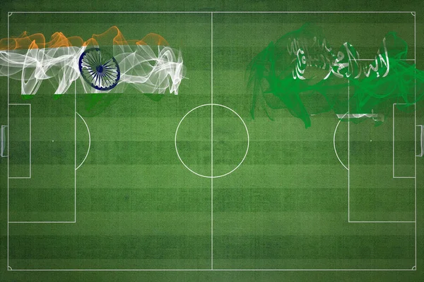 India Saudi Arabia Soccer Match National Colors National Flags Soccer — Stock Photo, Image