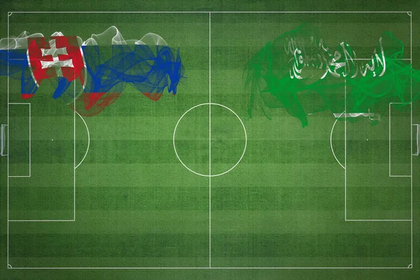 Slovensko Saúdská Arábie Soccer Match Národní Barvy Národní Vlajky Fotbalové — Stock fotografie