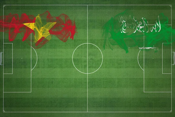 Vietnam Saudi Arabia Soccer Match National Colors National Flags Soccer — Stock Photo, Image