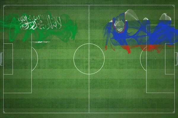 Saudi Arabia Slovenia Soccer Match National Colors National Flags Soccer — Stock Photo, Image