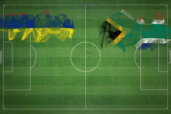 Mauricius Jižní Afrika Soccer Match Národní Barvy Národní Vlajky Fotbalové — Stock fotografie