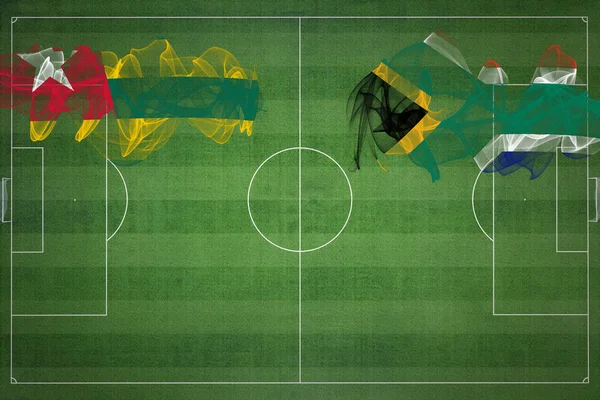 Togo Jižní Afrika Soccer Match Národní Barvy Národní Vlajky Fotbalové — Stock fotografie