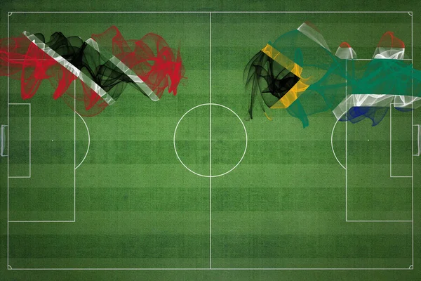 Trinidad Tobago Jižní Africe Soccer Match Národní Barvy Národní Vlajky — Stock fotografie