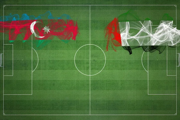 Azerbeidzjan Verenigde Arabische Emiraten Voetbal Match Nationale Kleuren Nationale Vlaggen — Stockfoto