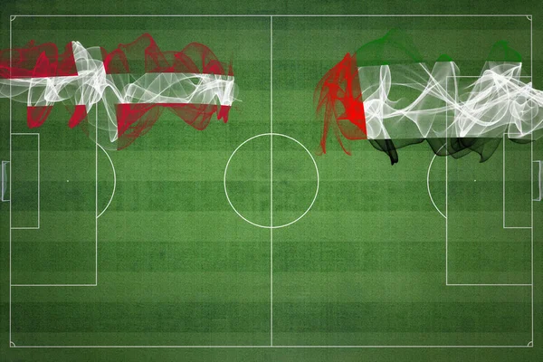 Danemark Émirats Arabes Unis Soccer Match Couleurs Nationales Drapeaux Nationaux — Photo