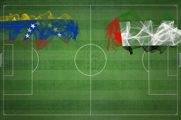 Wenezuela Zjednoczone Emiraty Arabskie Mecz Piłki Nożnej Kolory Narodowe Flagi — Zdjęcie stockowe
