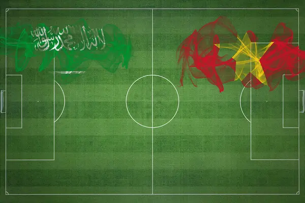 Saudi Arabia Vietnam Soccer Match National Colors National Flags Soccer — Stock Photo, Image