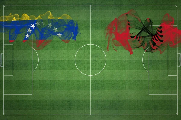 Venezuela Albania Partido Fútbol Colores Nacionales Banderas Nacionales Campo Fútbol —  Fotos de Stock