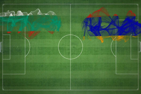 Bulgária Örményország Soccer Match Nemzeti Színek Nemzeti Zászlók Focipálya Labdarúgó — Stock Fotó