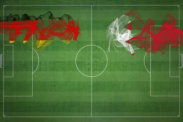 Duitsland Bahrein Voetbal Match Nationale Kleuren Nationale Vlaggen Voetbalveld Voetbalwedstrijd — Stockfoto