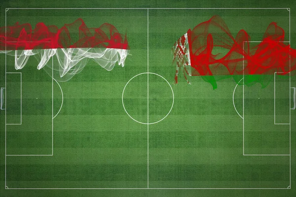 Monaco Belarus Soccer Match Couleurs Nationales Drapeaux Nationaux Terrain Football — Photo